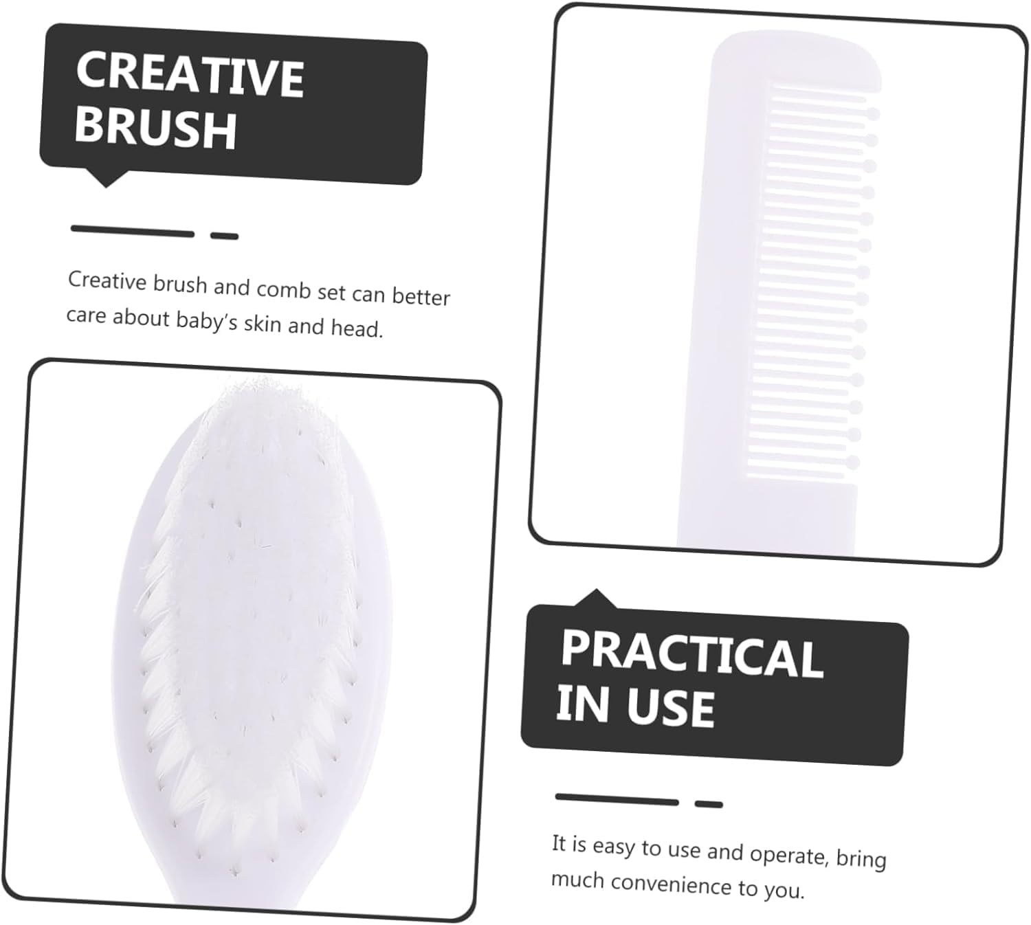 1 Pcs Baby Brush and Comb Set for Newborns - Soft Bristles Scalp Massager, Gentle Hair Comb for Baby Grooming & Washing, Safe Baby Hair Care Kit