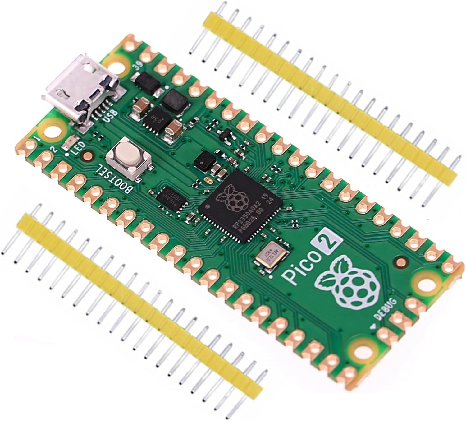 DIGISHUO DIGISHUO Raspberry Pi Pico and Pico 2W Microcontroller Board with Flexible Digital Interfaces, Based on RP2040 Chip, Dual-Core ARM Cortex M0+ Processor Running up to (Raspberry Pi Pico 2W)