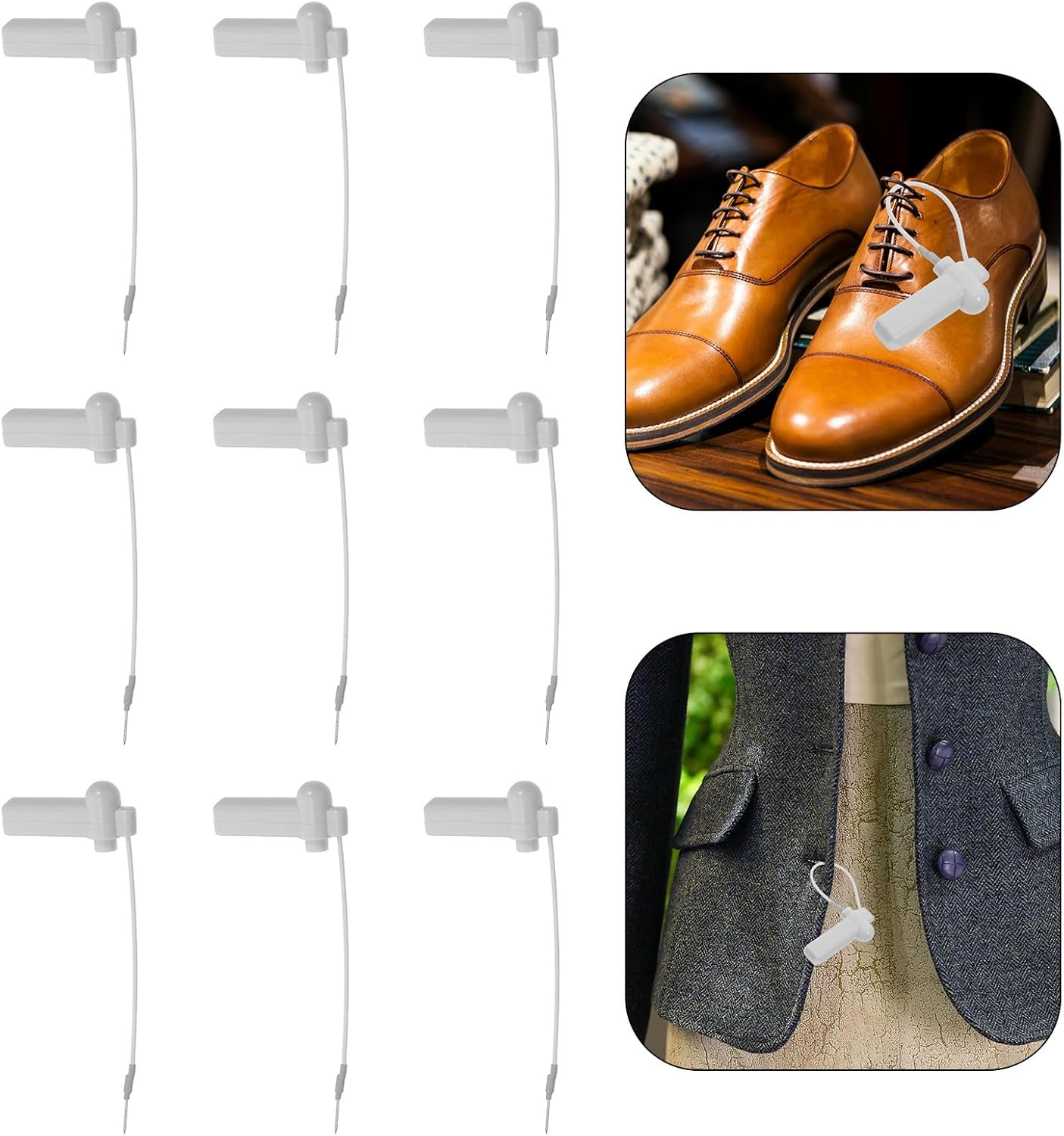 FESTFENDS 20Pcs Light Gray Security Hard Tags for Clothing, Shoes, Hats &ndash; Reusable Retail Alarm Locks for Anti-Theft Protection and Clothing Stores image number 3