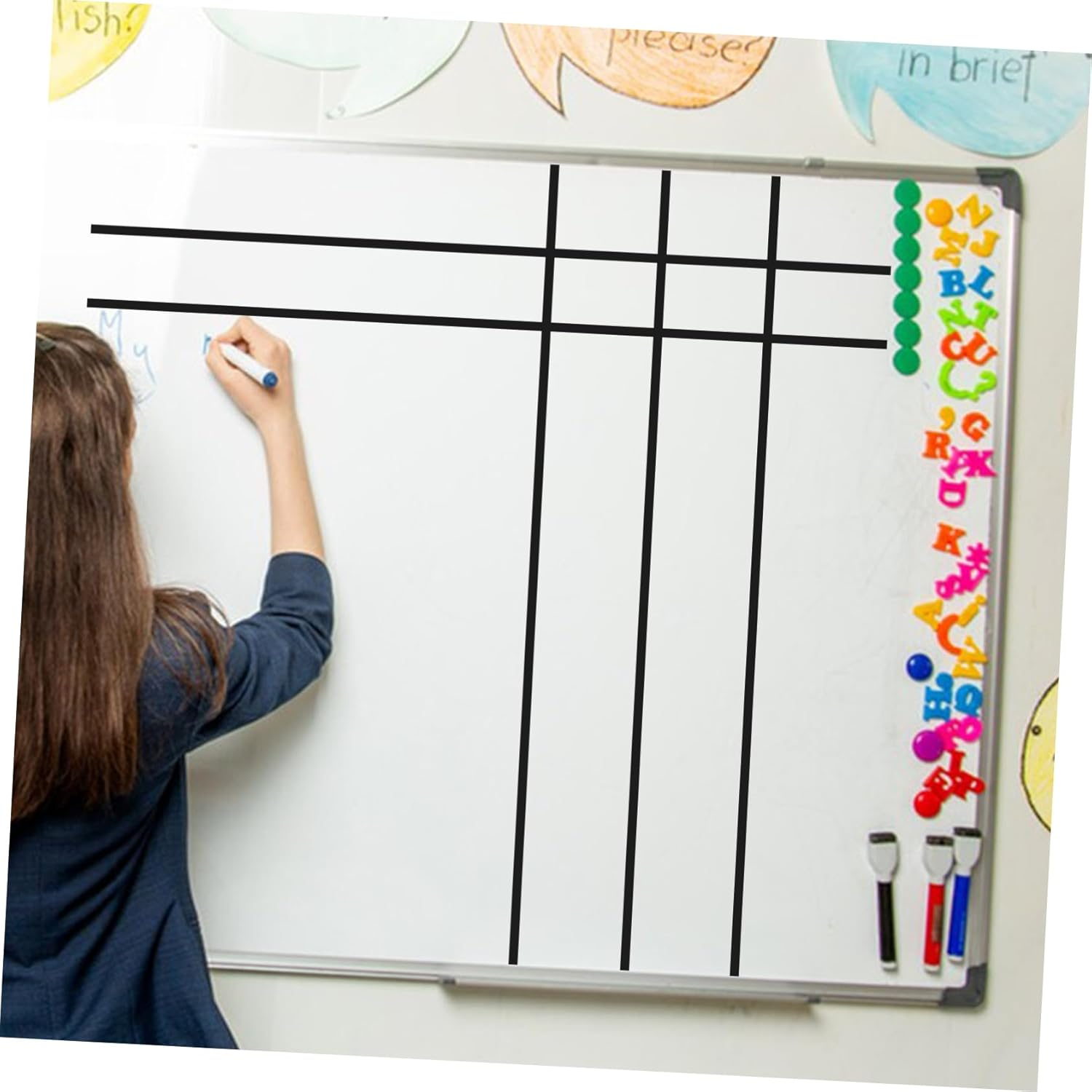 10Pcs Dry Erase Board Tape Whiteboard Pinstripe Adhesive Thin Vinyl Tape for Chart Mirror Craft Car Striping image number 1