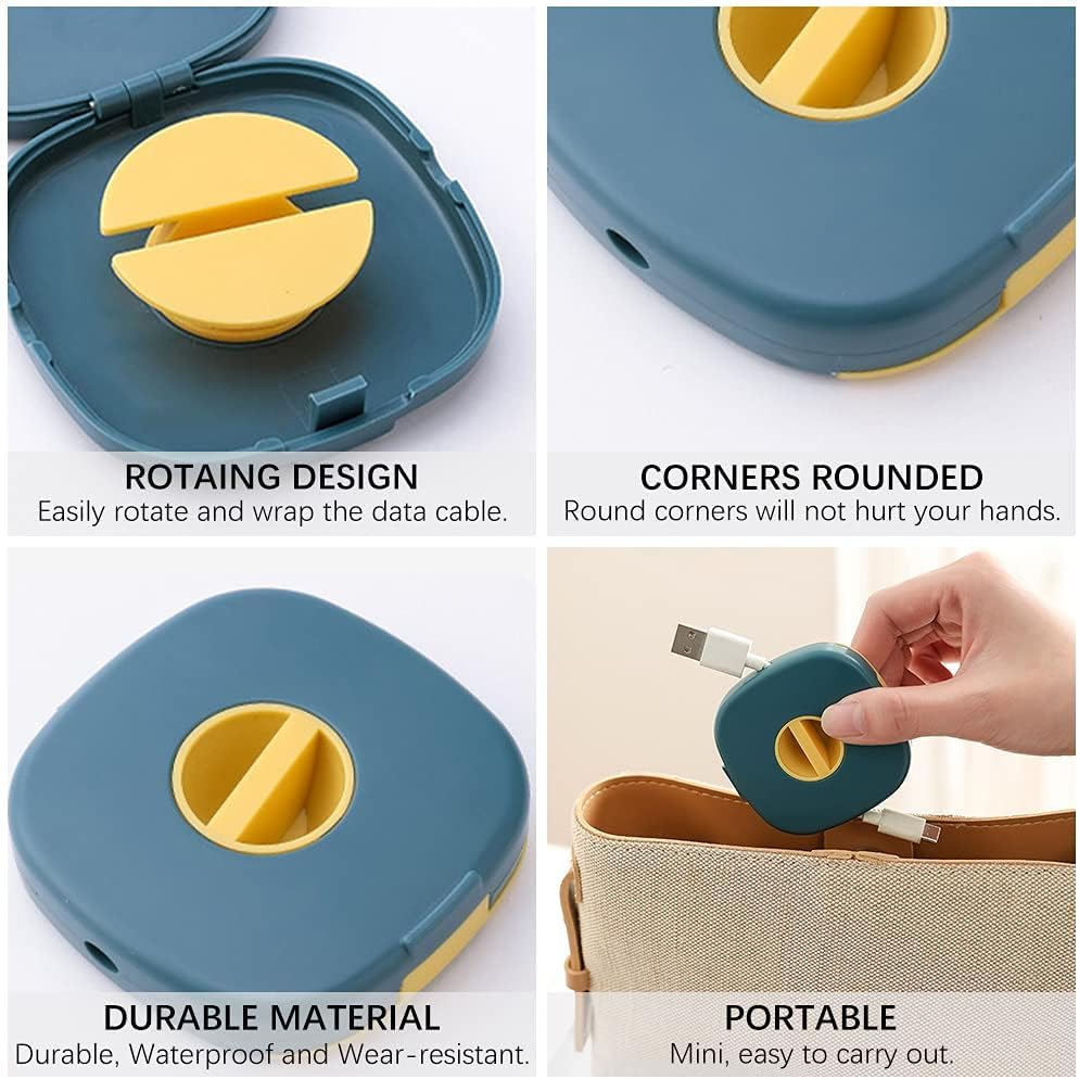 3PCS Cable Management, Retractable Portable Cord Organizer, 3 Colors Flexible Cable Organizer for Home Office Classroom (Square)