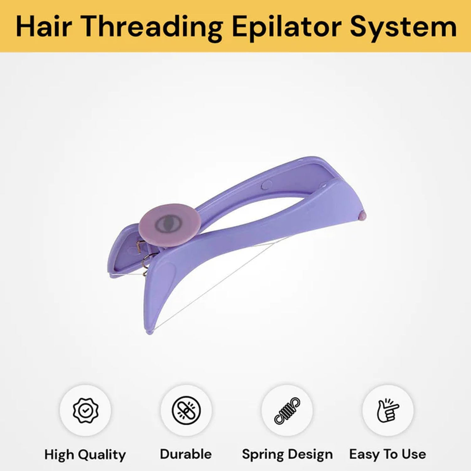 EZONEDEAL Eyebrow Face and Body Hair Threading and Removal System Tweezers for Eyebrows, Threading Tool, Threading Machine for Women, Threading Epilators for Women (Purple) image number 5