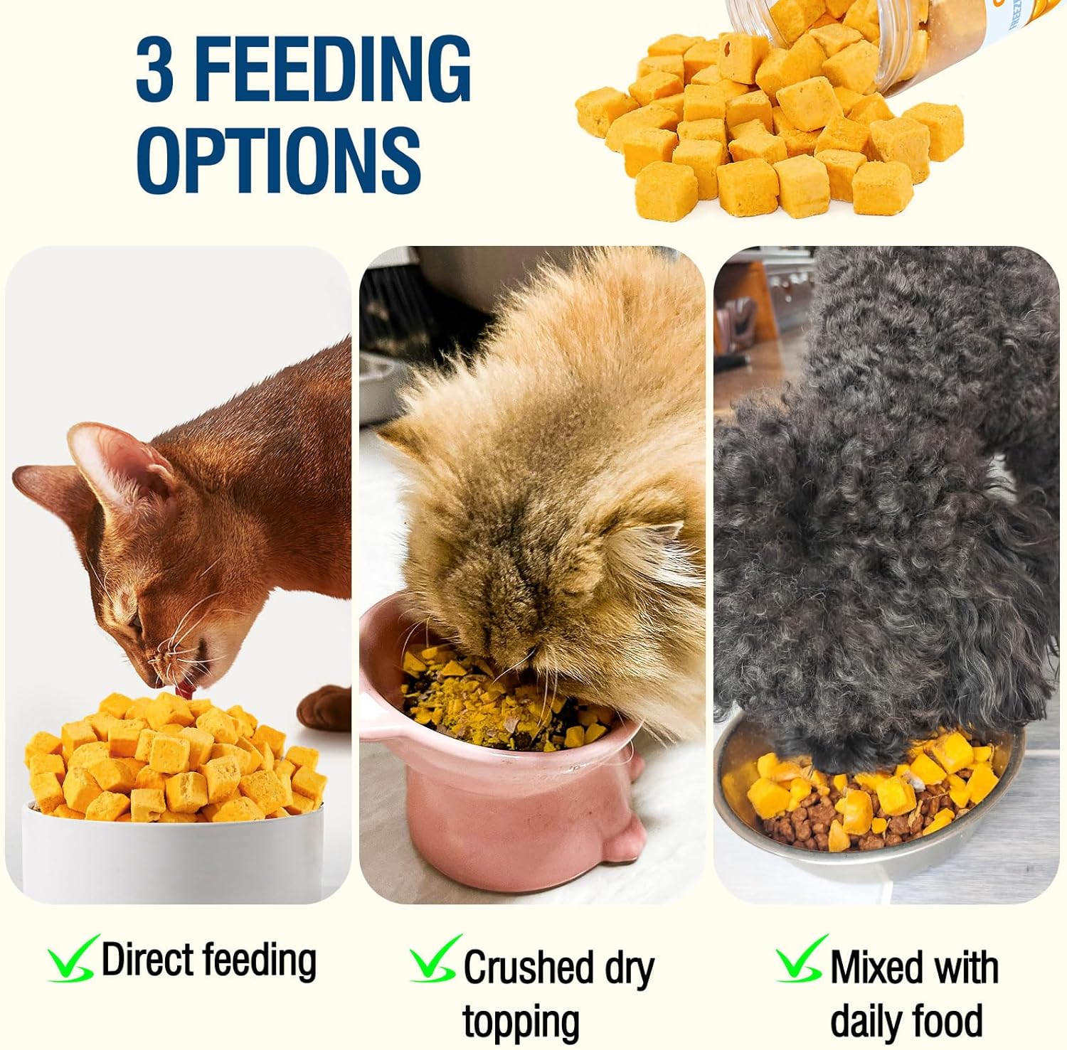 Glopawear Freeze-Dried Egg Yolk Treats &ndash; Pure Single-Ingredient Protein Snacks, Supports Skin & Coat Health &ndash; Healthy Crunchy Rewards for Cats & Dogs, Perfect for Training-100G image number 6