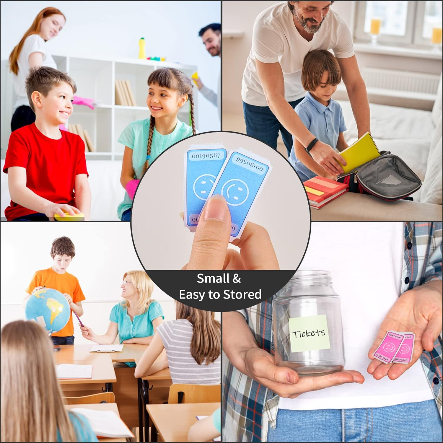 L LIKED Smile Raffle Tickets Roll,1000 Tickets per Roll,Each Tickets 1"X2" for Events,Entry,Class Reward,Prizes(Blue) - Green-1000 Tickets image number 6