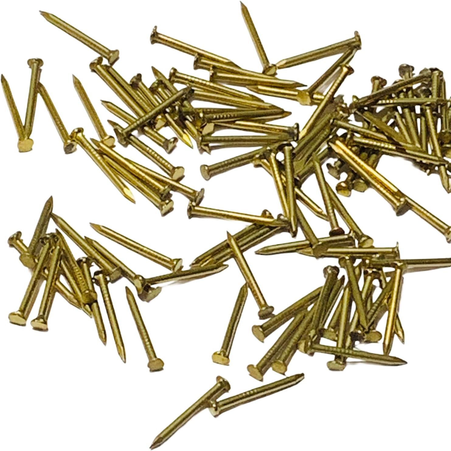 Brass Nails - Pure Brass Fastening Nails. Commonly Used in High-End Places like Villas, Wooden Boards, Temples (50Mm9Pcs)