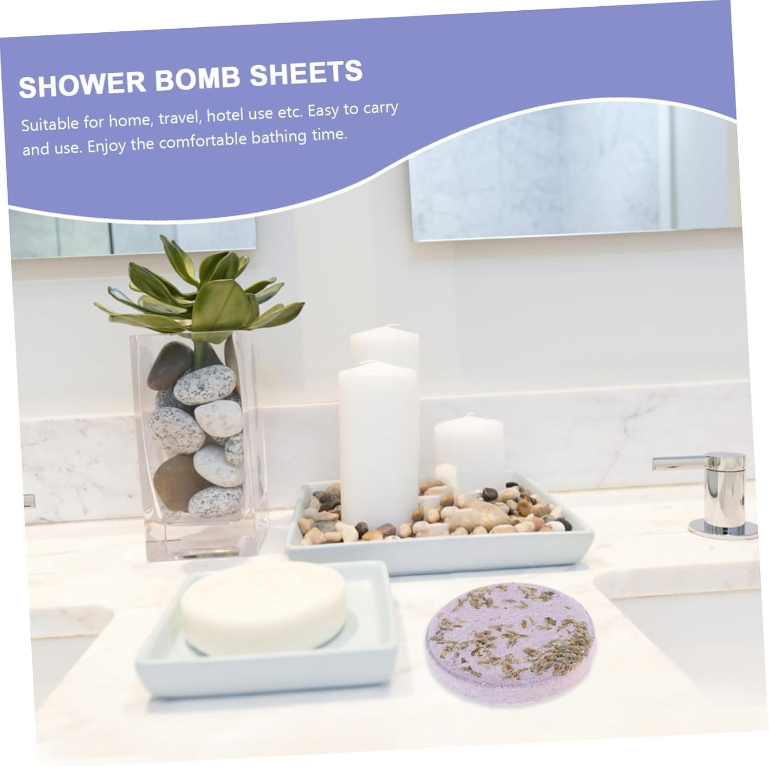 6PCS Aromatherapy Shower Tablets, Shower Steamers Tablets, Essential Oil Infused with Dried Flowers, Gift Box image number 4