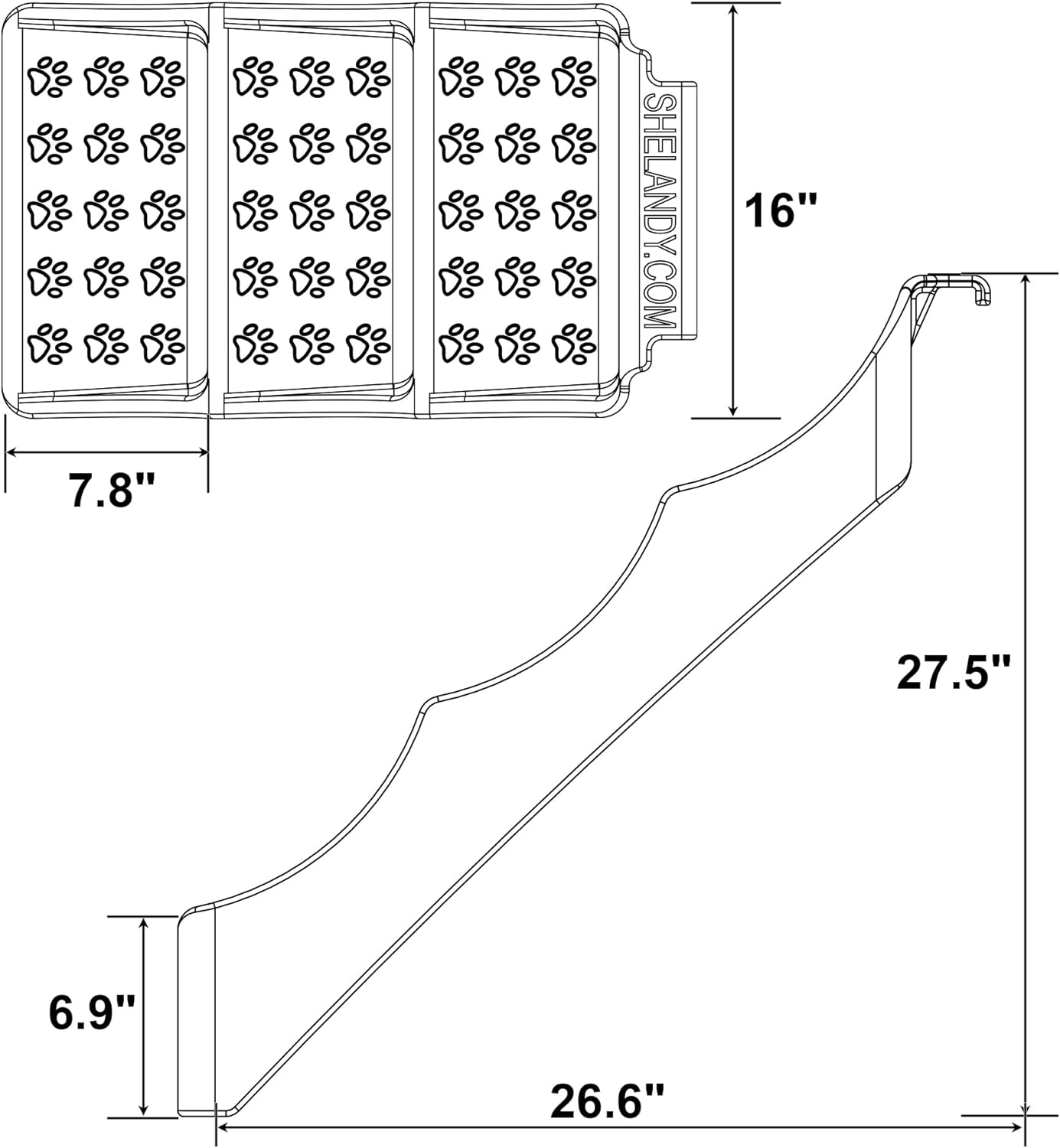 SHELANDY 45" Pet Grooming Bathtub Dog Wash Station | Heavy Duty Bathing Tub (Bathtub & Stairs Combo) image number 3
