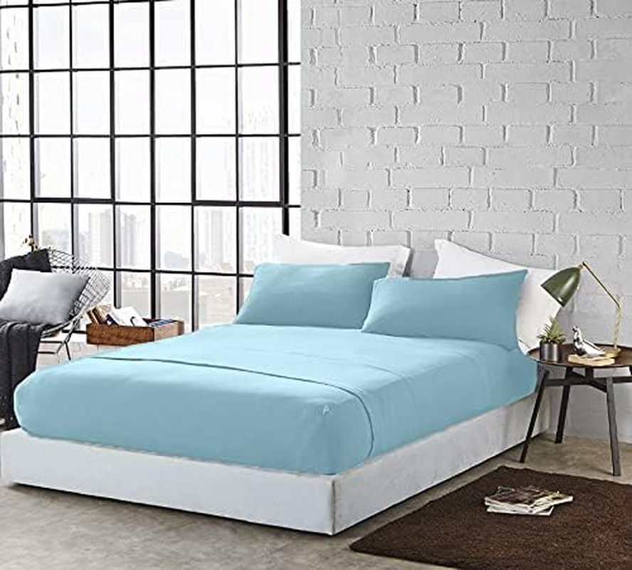 DAN RIVER King Jersey Sheet Set|Luxury Heather 100% Cotton Bed Sheets|T-Shirt Sheets|All Season Bedding|Soft Comfortable Deep Pocket Jersey Cotton Bed Sheets (4Pc, King, Light Blue) image number 5