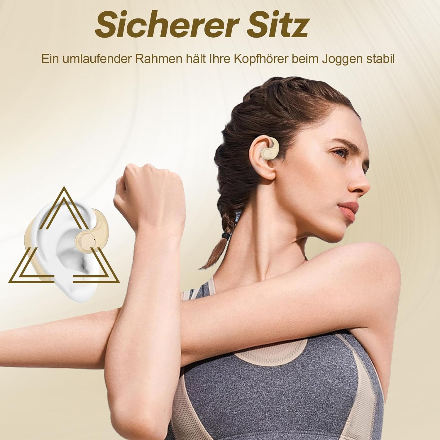 Open Ear Headphones Wireless Bluetooth Sports Earphones with Ear Hooks Air Line Bone Conduction Headphones True Wireless Earbuds Earphones with Ear Hooks for Running Gym Cycling Workout Sports Blue image number 4