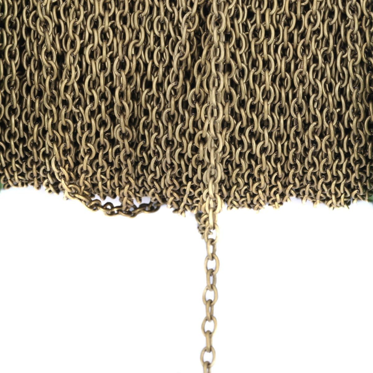 32.8 Ft Small Link 4 X 6Mm Iron Twisted Cross Chains - DIY Making Necklace Bracelet Jewelry Accessories Cable Chain (KC Gold)