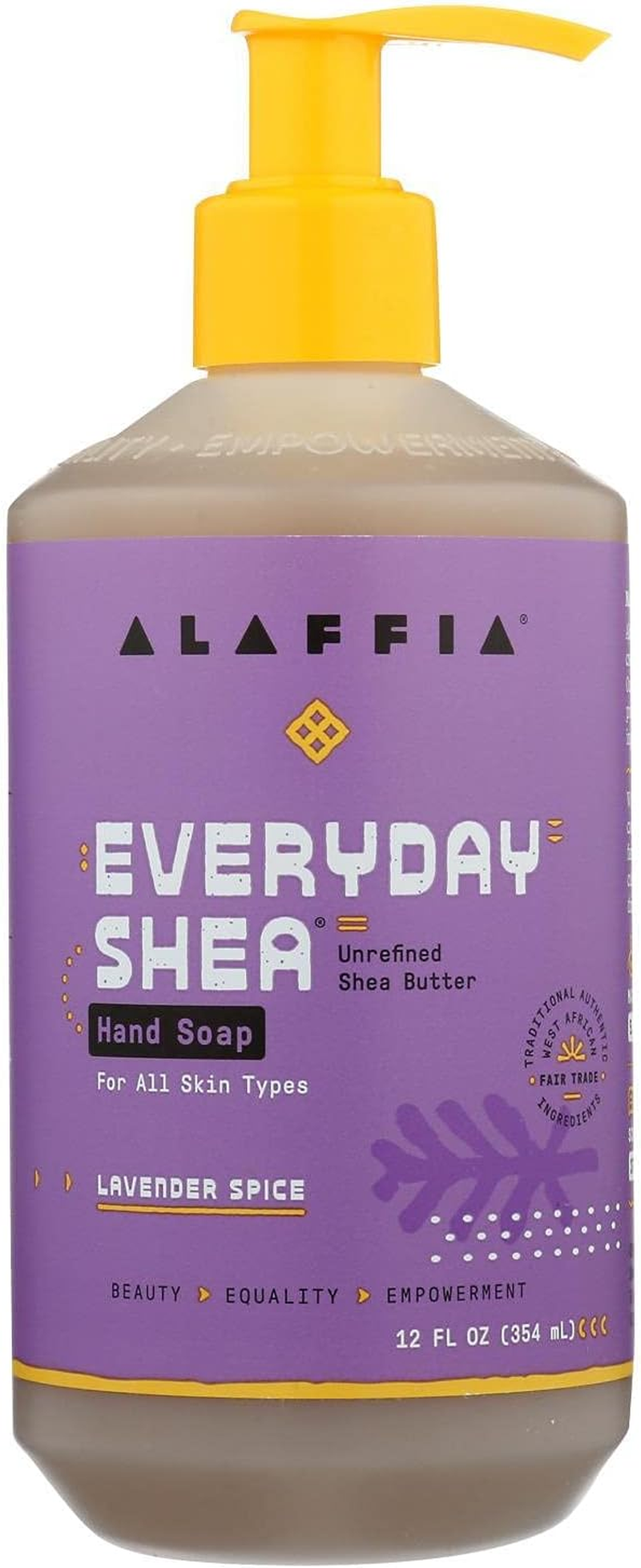 Alaffia Everyday Shea Hand Soap, Lavender Spice 12 Fl Oz image number 1