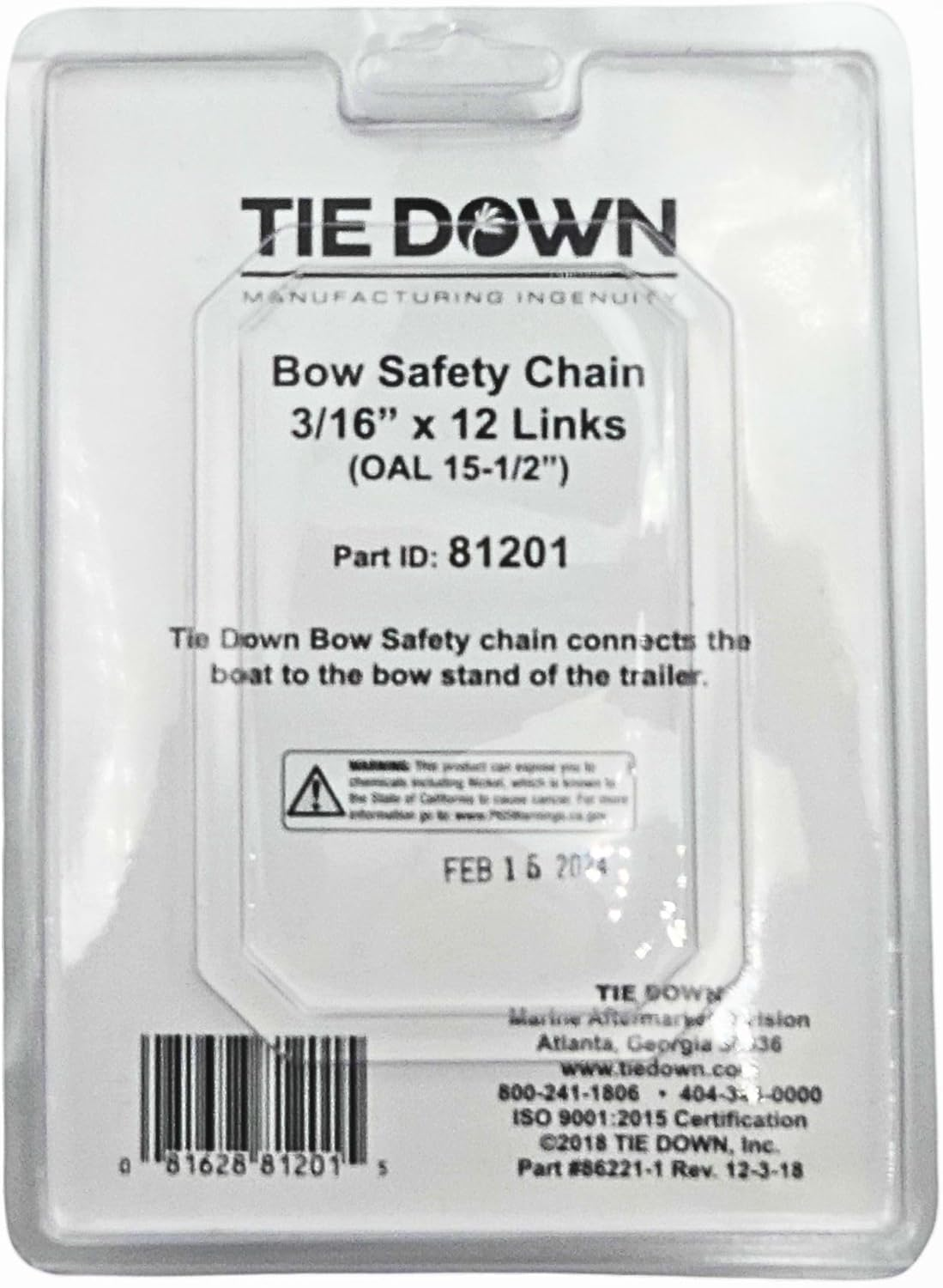 Tie down Trailer Safety Chains with Hooks - Boat Safety Kit - 15" Towing Chain image number 6