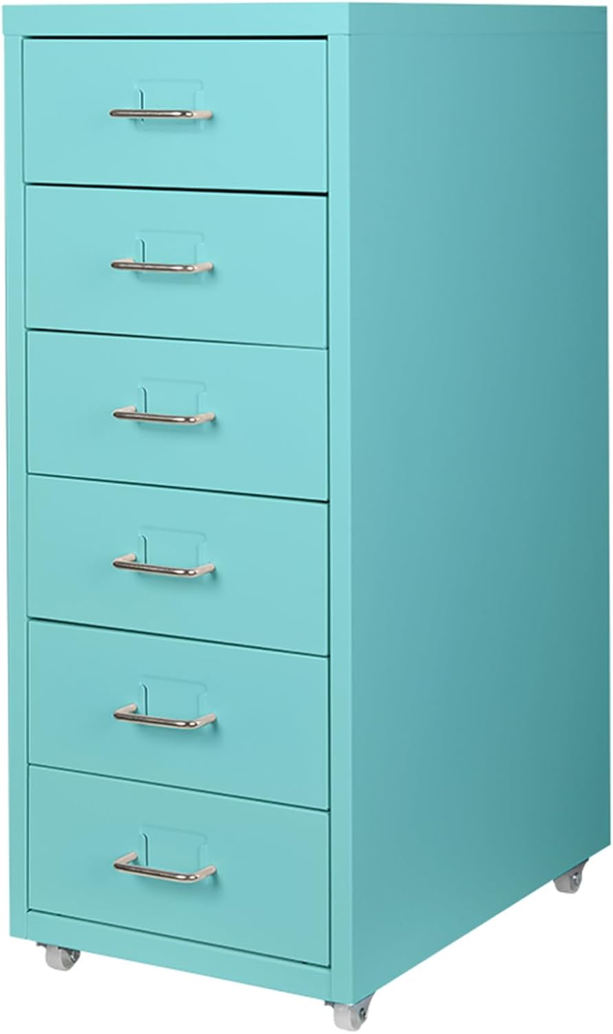 LEVEDE Mobile File Cabinets with 8 Drawers, Metal Chest of Drawers Anti-Rust, Bedside Cabinet Organiser, Multi-Purpose Home Office Furniture for Living Room, Bedroom, Bathroom, Office (White)