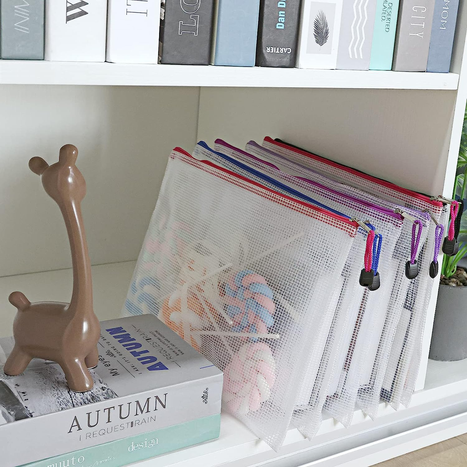 EOOUT 32Pcs Mesh Zipper Pouch Bags, Mesh Bags with Zipper, Zipper Pouch for Organizing, Letter Size, A4 Size, for Office Supplies, Puzzles image number 6