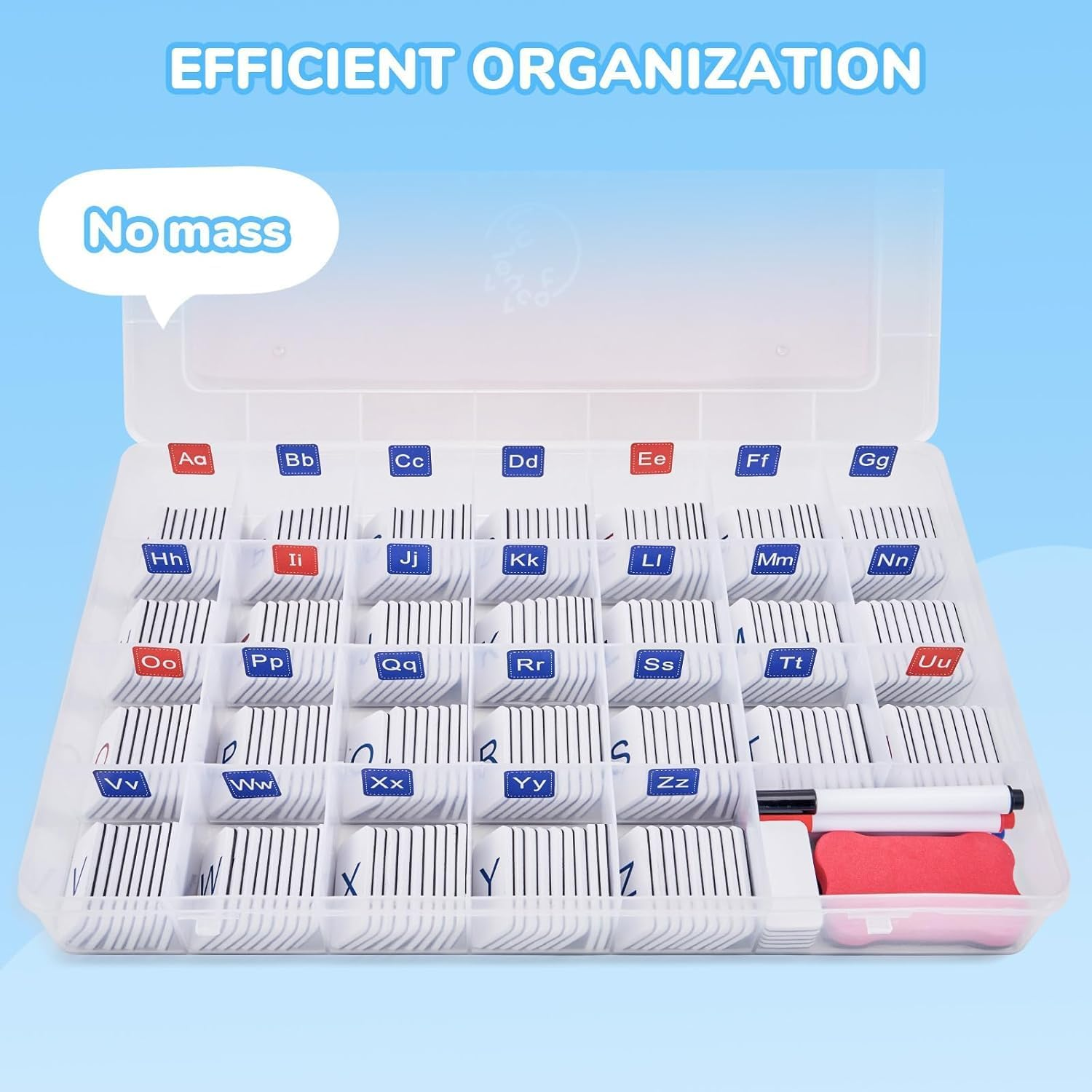 Vosinrly 234 Foam Alphabet Tiles Magnetic Letters with Double-Side Magnet Board and Compartment Storage Case-Classroom Magnetic Letter Tiles for Phonics and Spelling image number 4