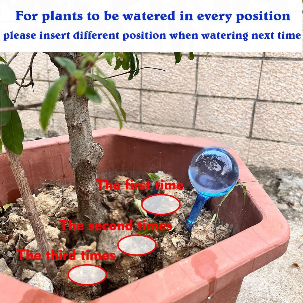 MOONSOUND Small Plant Watering Globes, 6Pcs Plastic Plant Watering Devices, Plant Waterer Self Watering Bulbs for Indoor Outdoor Plants image number 5