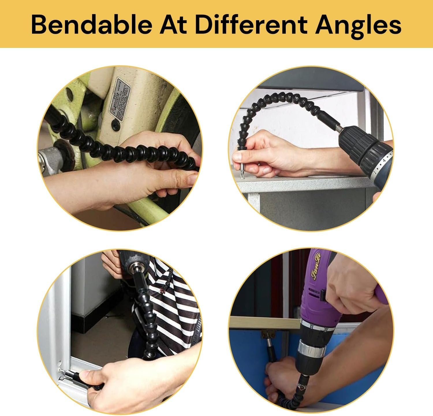 Spendeal Flexible Drill Bit Extension Hex Soft Shaft, Flexible Screwdriver Extension for Connect Drive Shaft Tip Drill Bit Kit Adaptor image number 3