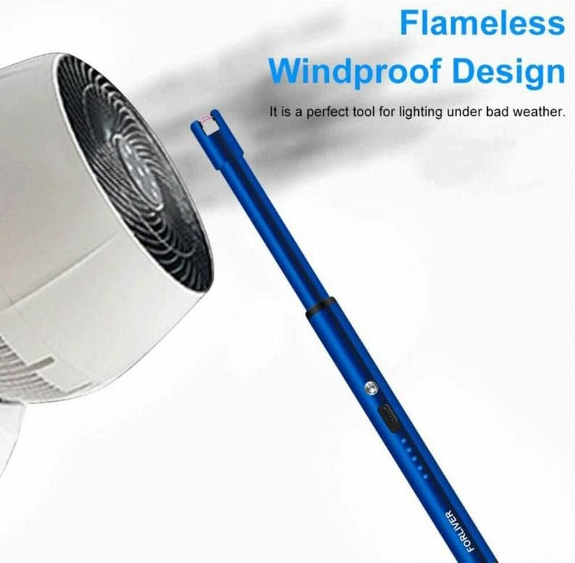 Rechargeable Electric Flameless USB Lighter: Versatile BBQ, Cooking, Kitchen, Candle Lighter with Windproof Design, 360&deg; Rotatable Flexible Neck - Black, Silver, Red Options Available - Ice Black image number 6