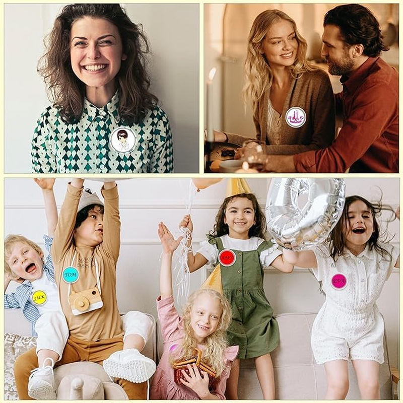 JRGTDS Acrylic Button Pin Badges, 24 Pcs 2.3 Inch Clear round Pin Blank Buttons Badges, DIY Crafts Supplies, Office, School Activities image number 6