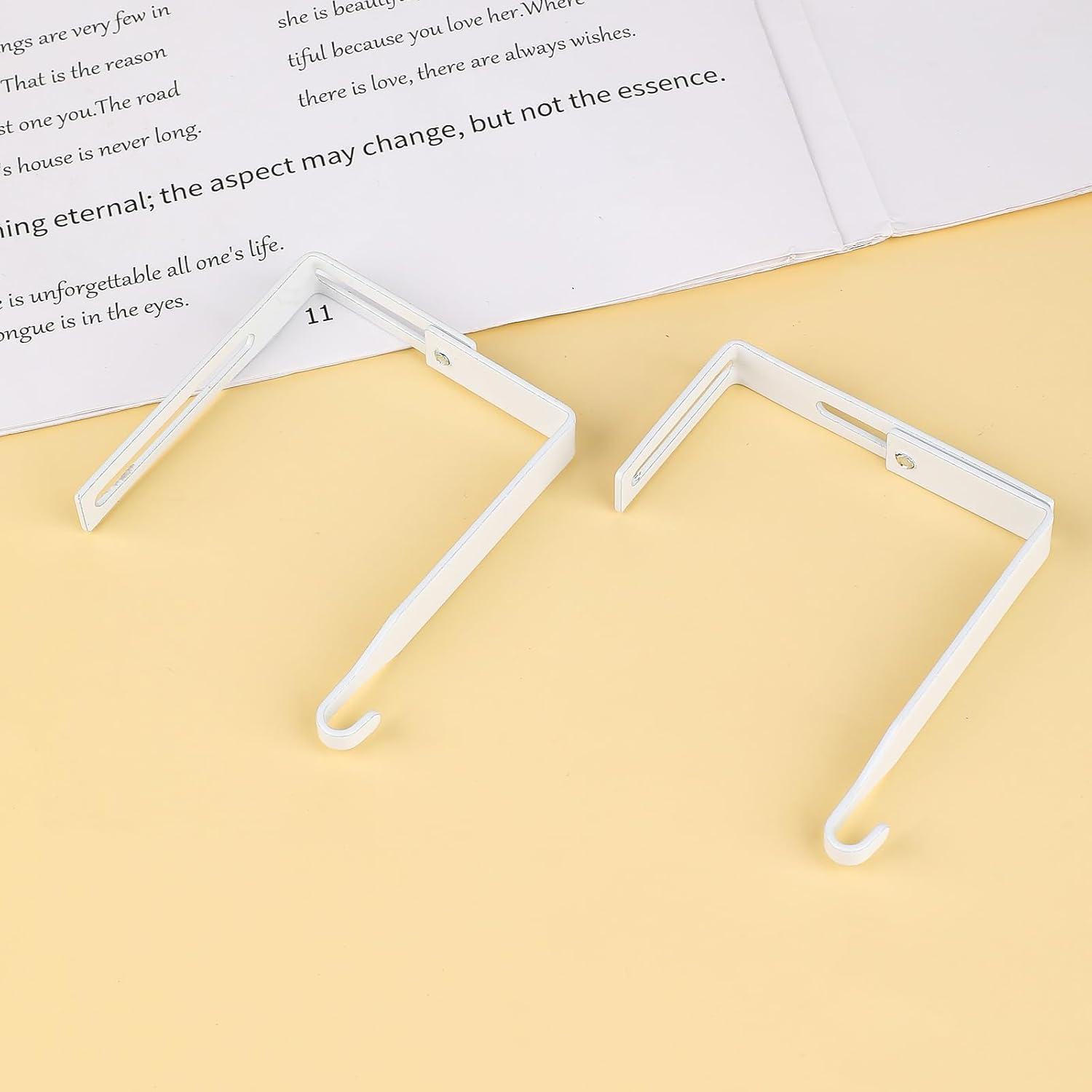 4 Pack Adjustable Cubicle Hooks Metal over the Door Mirror Hooks Cubicle Hangers Universal Door Hangers for Hats, Fit Panels with 1.4" to 3.5" Thickness (White) - Black image number 6