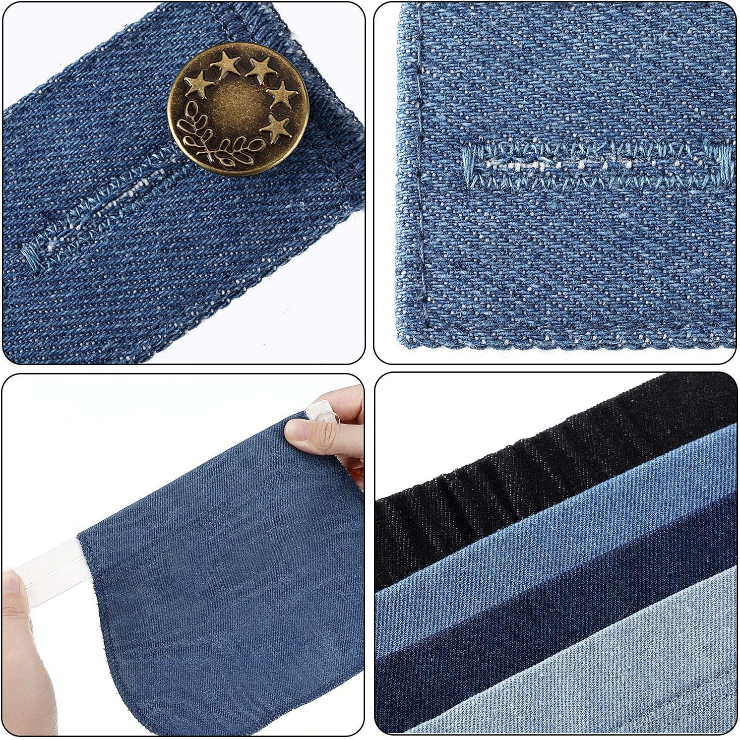 8 Pieces Maternity Pants Extender Elastic Pant Button Extenders Adjustable Waistband Extender for Pregnancy Women Men Jeans Pants Trouser image number 1