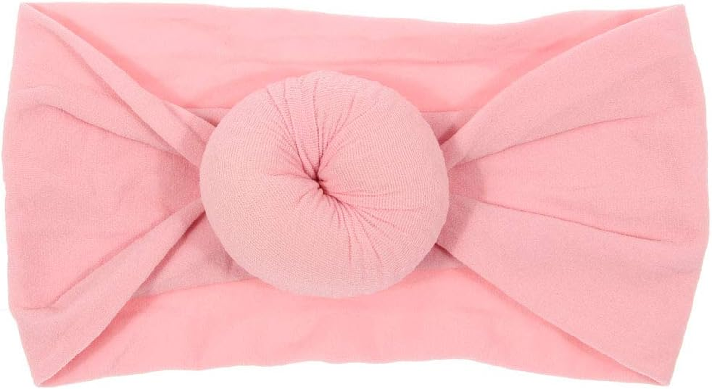 Nishine 6 Pack Cute Toddler Baby Girls Elastic Soft Nylon Headwraps Infant Knot Bow Headband Turban image number 1
