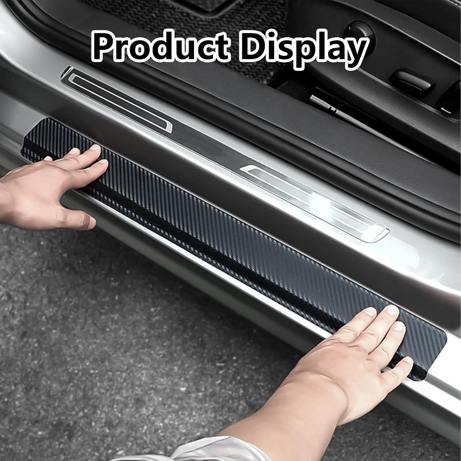 Nayubo 3Pcs Car Wrap Roll 3D Vinyl Wrap Tape Universal Car Door Sill Protector Protective Anti-Scratch Sticker Car Door Edge Guard for Car Motorcycles Trucks DIY (3CM X 5M, Black) image number 3