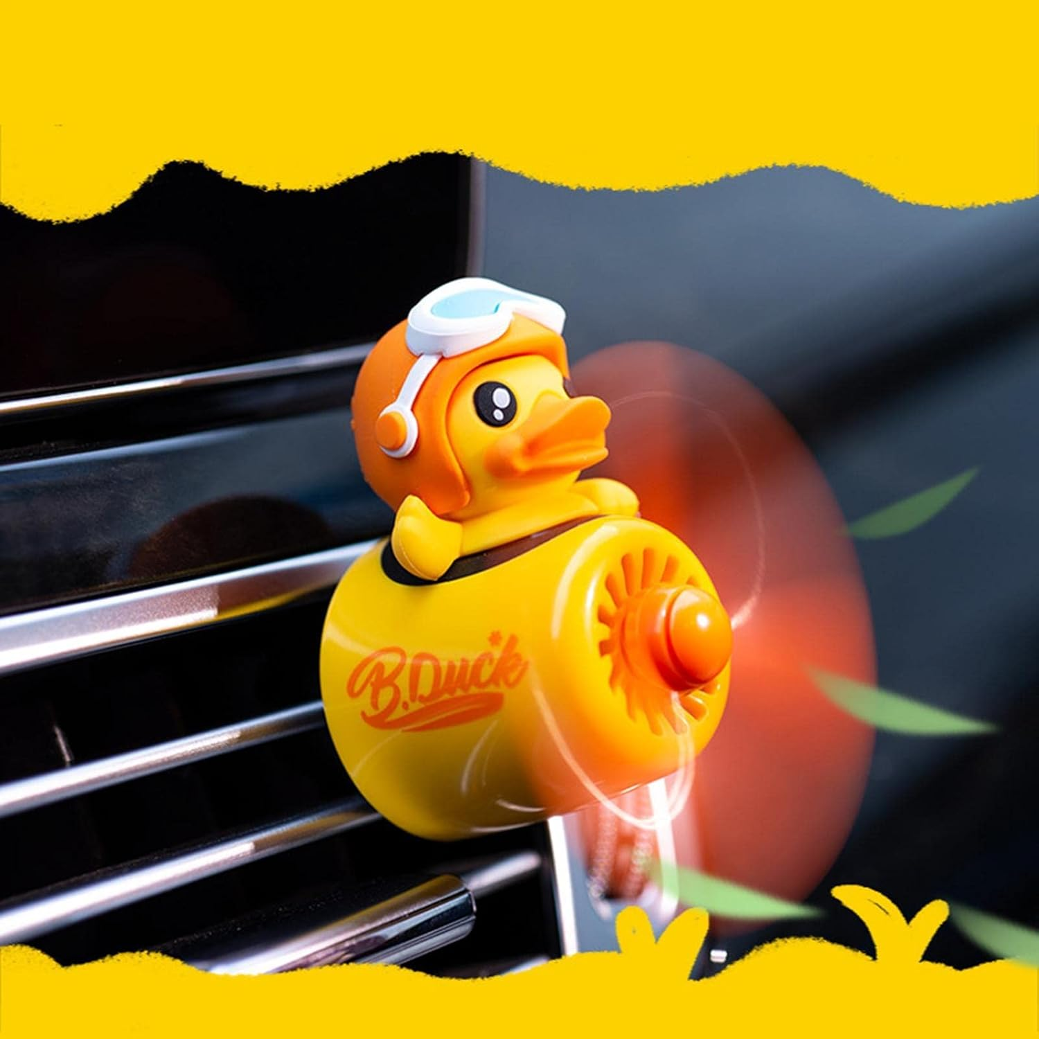 Qzjijosen Car Air Fresheners,Cute Bear Pilot Car Diffuser Rotating Propeller Air Outlet Vent Fresheners,Aromatherapy Ornament Car Accessories (Yellow Style) 1.0 Count - Pink image number 2