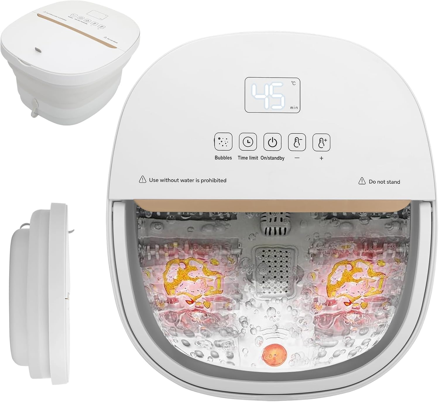 Mothers Day Gift Ideas, Foot Spa Bath Massager with Heat,Timer,Bubbles, Red Light, 6 Massage Roller Pedicure Tub,Collapsible Foot Soaker, Gifts for Women Men Mom Dad, Fathers Day image number 6