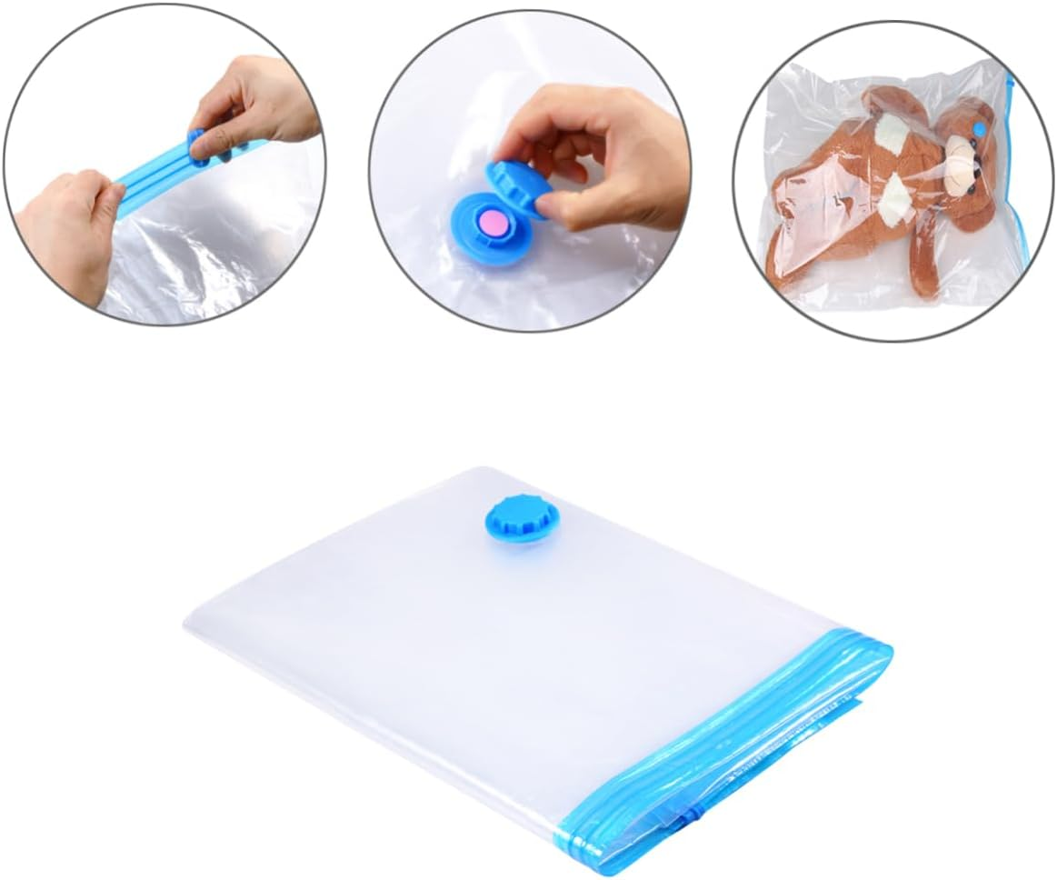 SOESFOUFU Travel Vacuum Storage Bags Space Saving Compression Bags for Clothes Quilt Bedding Pillows Blankets Reusable image number 3