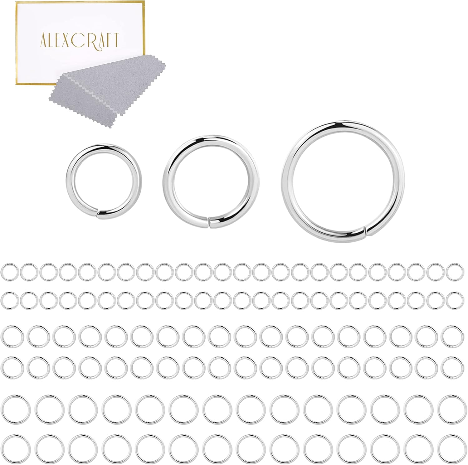 Sterling Silver Jump Rings for Jewelry Making 4Mm 5Mm 6Mm 925 Sterling Silver Open Jump Rings for DIY（60 PCS） image number 3