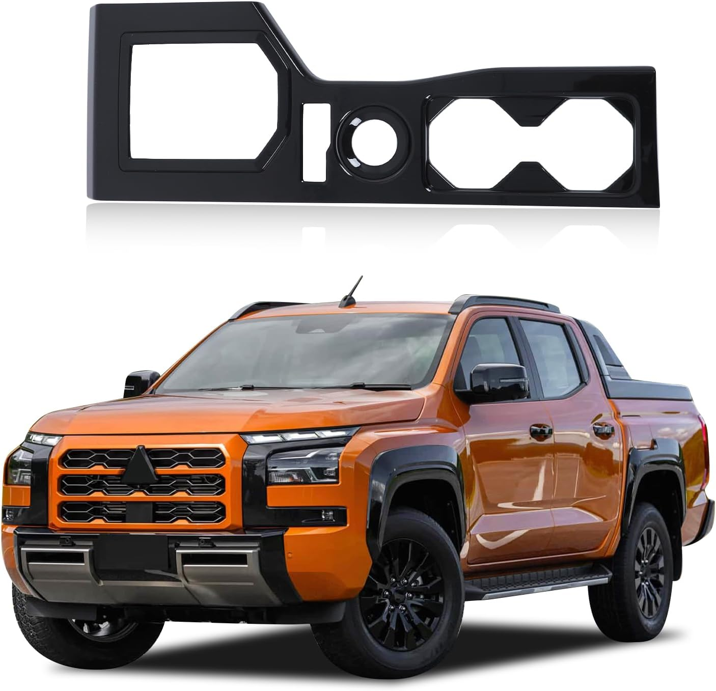 Gear Shift Panel Trim Compatible with Mitsubishi Triton 2024-2025 Accessories, Gear Shift anti Scratch Protector Cover ABS Material, RHD (Carbon Fibre Pattern)