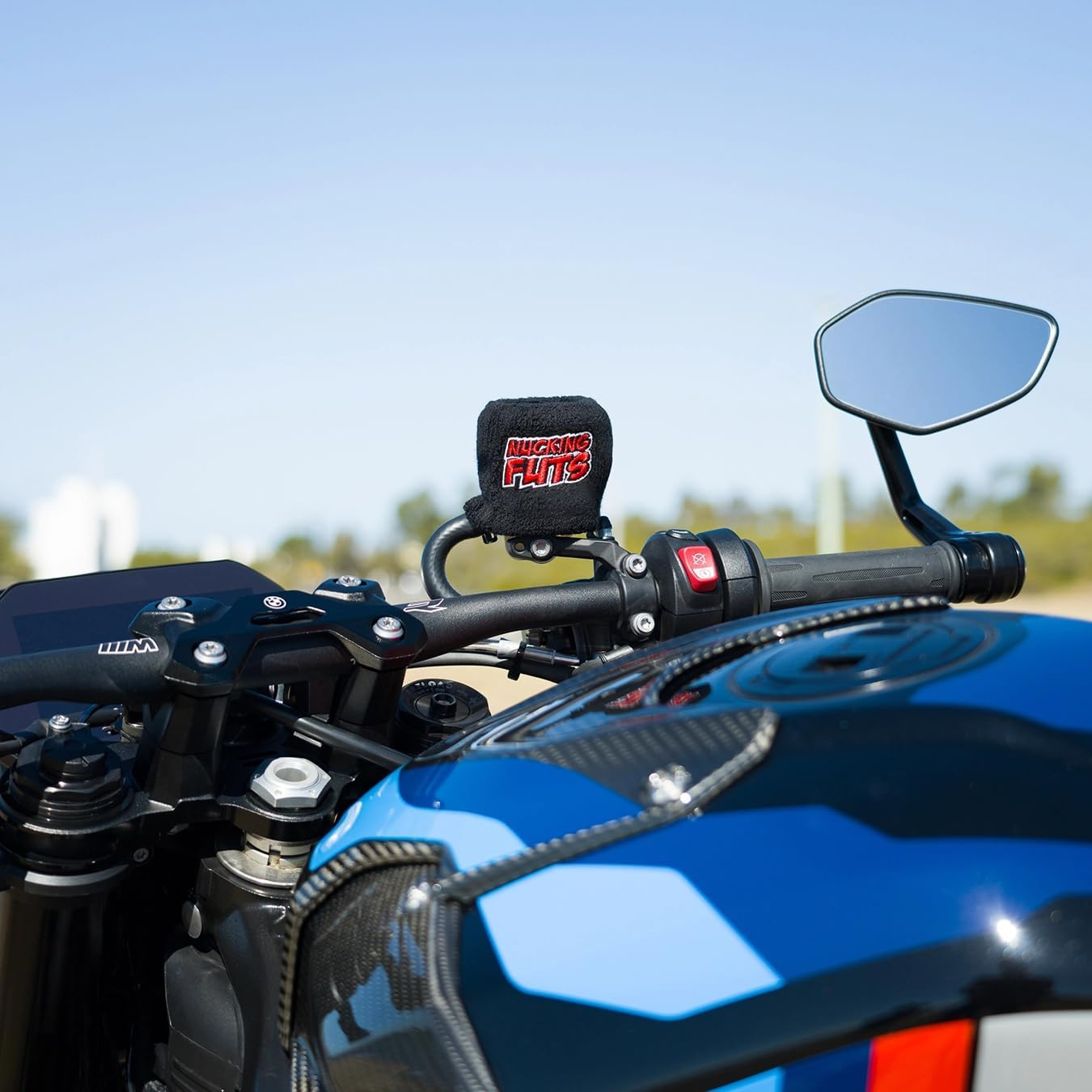 Brake Fluid Reservoir Cover Sock for Motorcycles, Sporbikes and Gifts by Moto Loot (Nucking Futs) image number 2