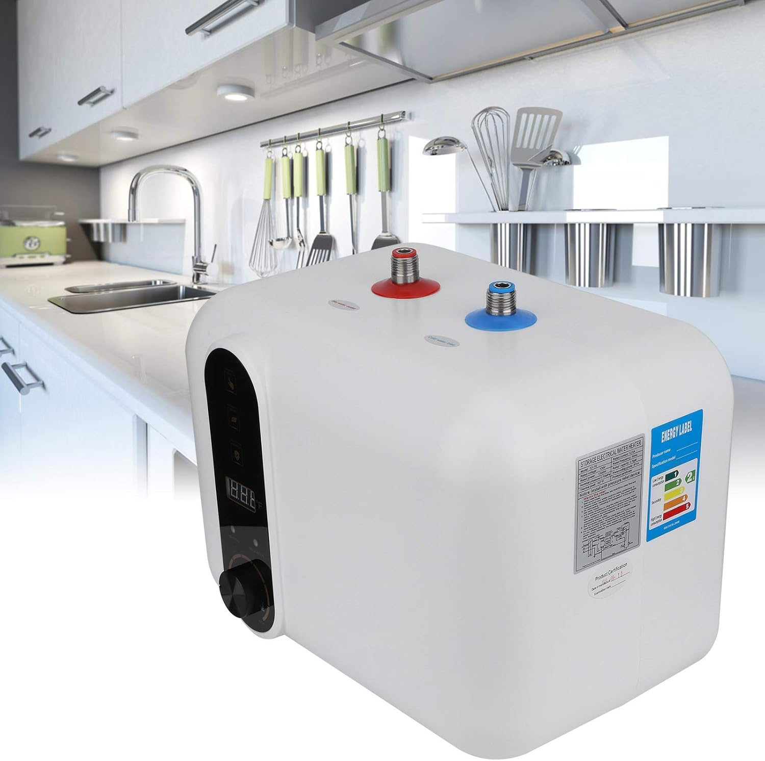 10L Electric Mini Tank Water Heater - Compact Under-Sink Hot Water Heater for Instant Hot Water Supply at Home