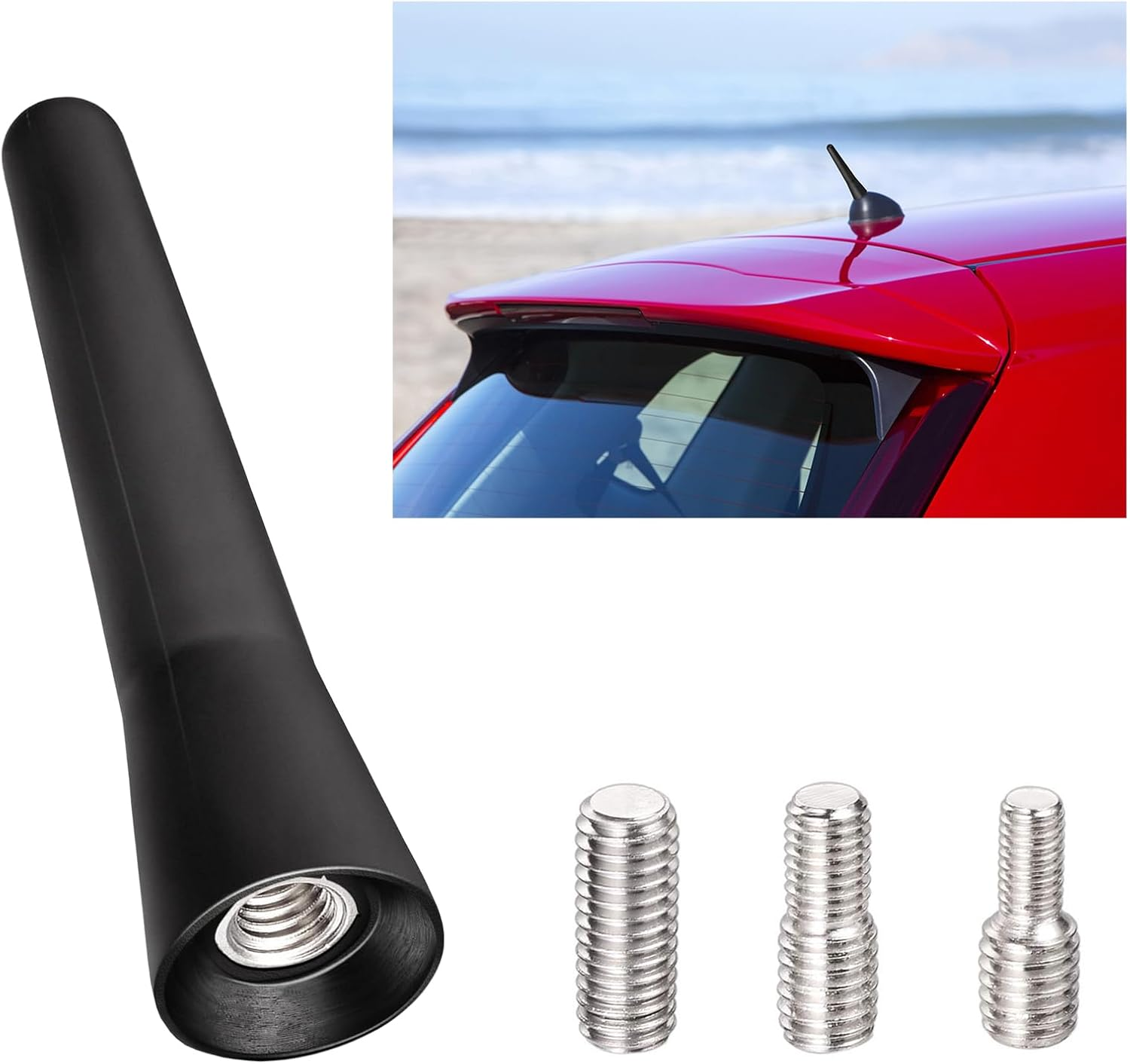 AQTAQ Universal Vehicle Roof Mount Short Car Antenna AM FM Antenna Car Roof Antenna Car 6.5Cm/2.5 Inch Mini Car Radio Antenna Compatible with Toyota Honda Subaru GMC Chevrolet Nissan Ford Jeep Etc image number 1