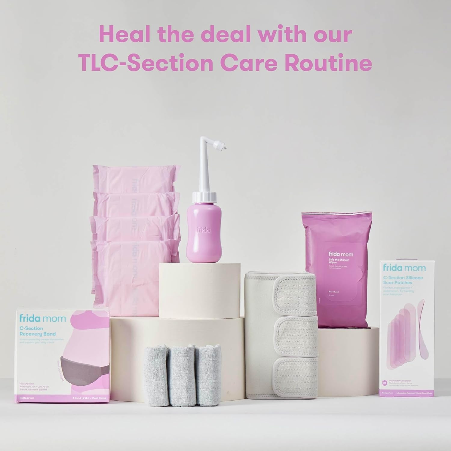 Frida Mom C-Section Silicone Scar Patches | Reusable Medical Grade Silicone Scar Treatment | Great for Keloid Scars | 6 8" Long Patches with Case and Pouch Included, Clear