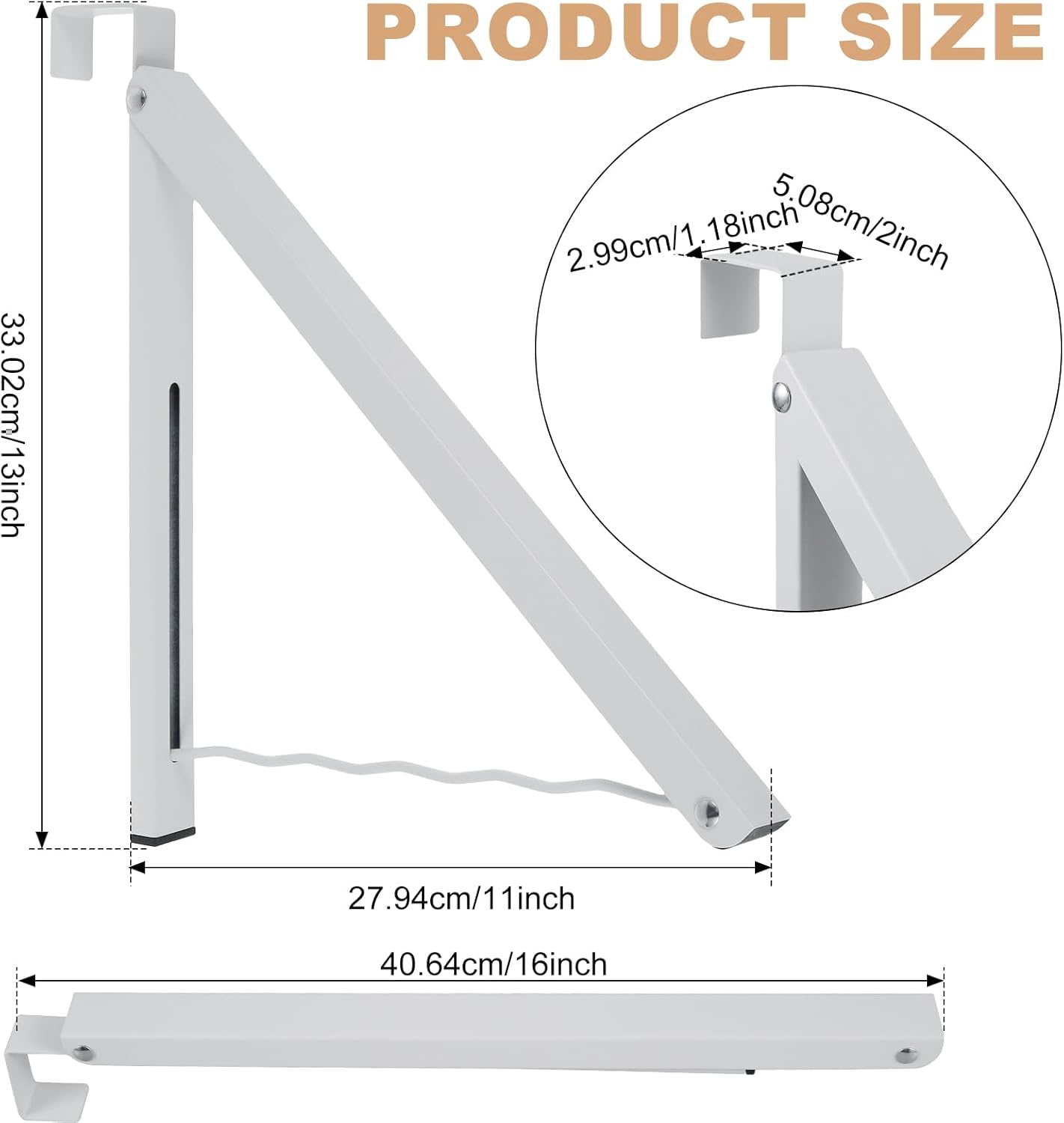 2Pcs over the Door Hanger Metal Foldable Hanging Rack 20Lbs Weight Capacity Collapsible Clothes Drying Single Rod Laundry Hanger Hook Closet Hanger Organizer for Bedroom Bathroom (White) image number 4