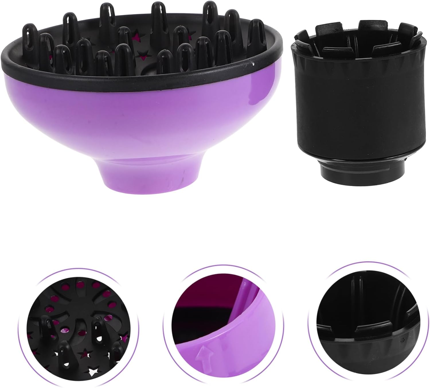 BELLIFFY Hair Diffuser Dryer Attachment Volumizing Nozzle for Curly Hair Fast Drying Heat Resistant Easy to Use image number 4