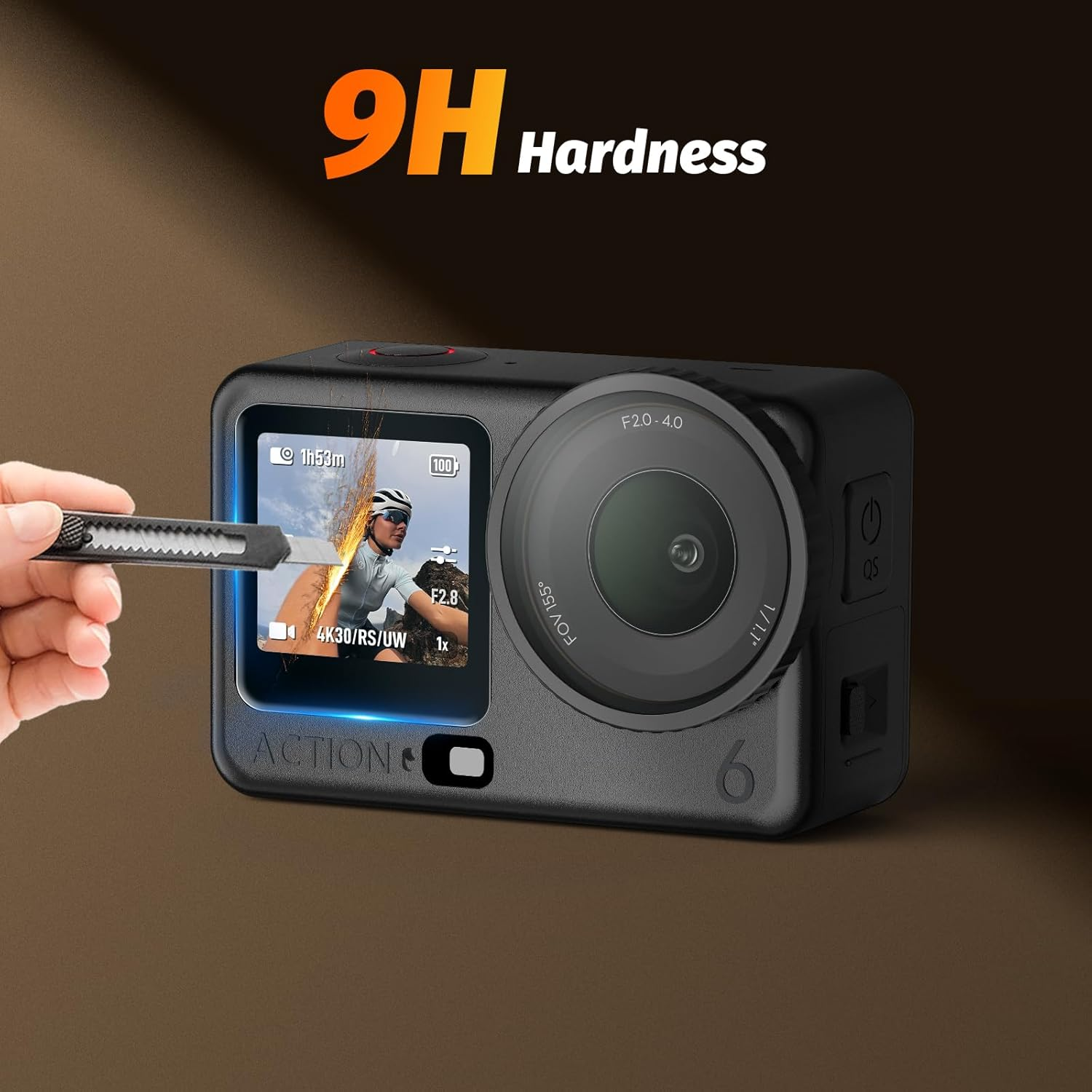 AMAZEAR Lens Screen Protector for DJI Osmo Action 6 Accessories, 2 Sets Action6 Tempered Glass Screen Cover with Silicone Lens Cap Protective Kit, Scratch-Resistance, Dustproof image number 6