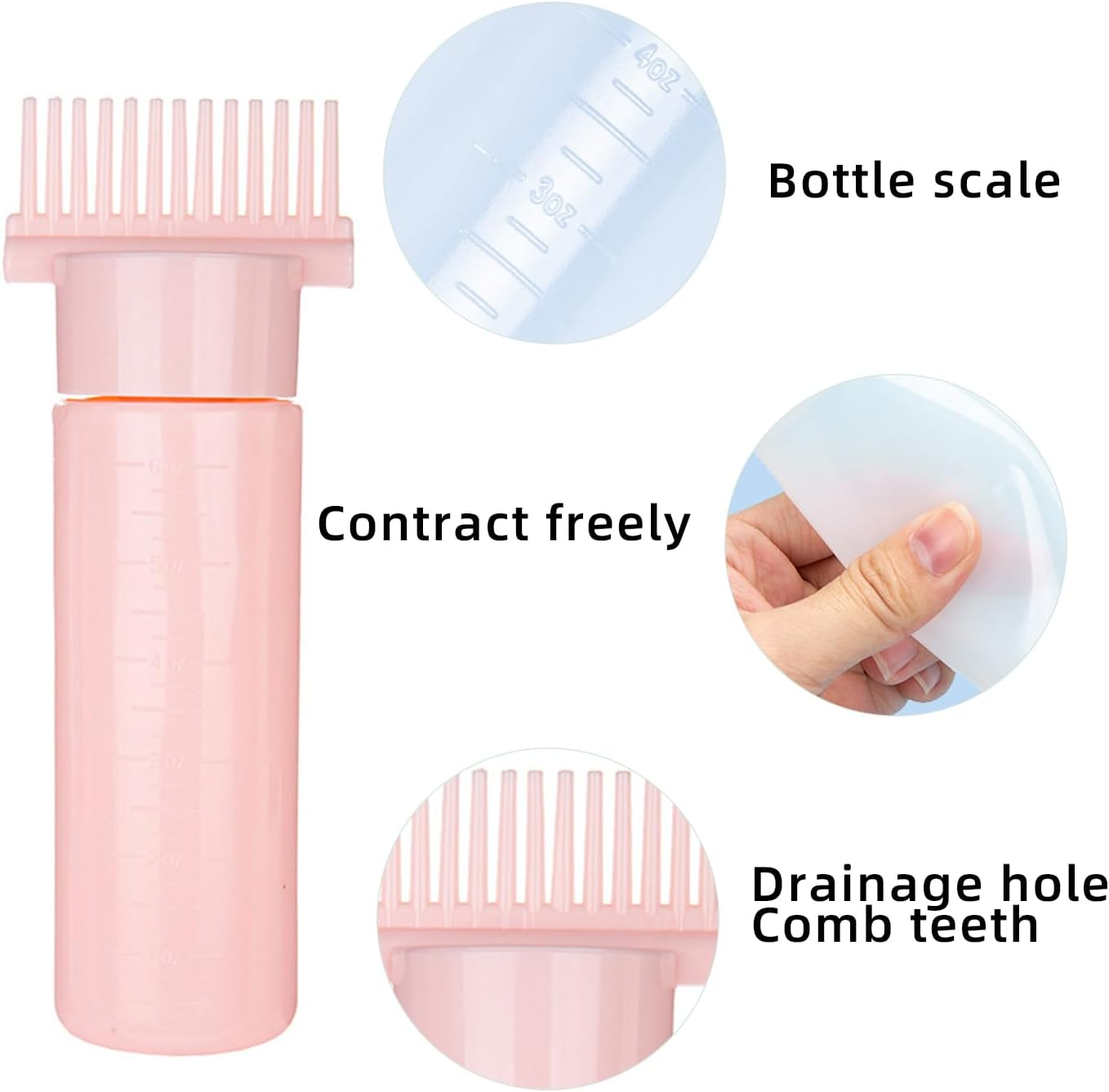 2 Pcs Upgraded Applicator Bottle for Hair,Root Comb Color Applicator Bottle Styling Tool (Pinkblue) image number 2