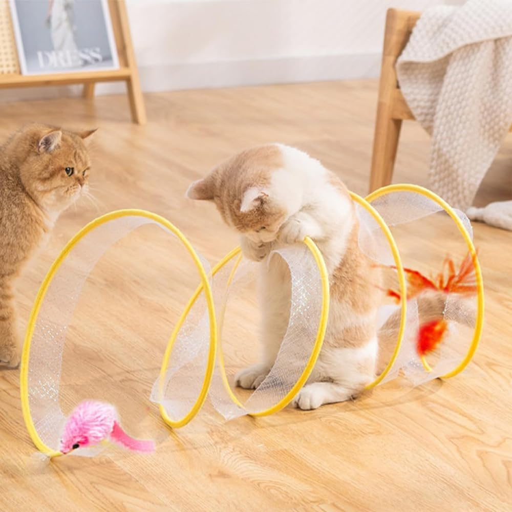 Sarini Cat Tube Tunnel for House Cats, Kitten Cat Tunnel with Pencil Cases, Interactive Cat Tunnel for Kittens, Cats and Small Pets
