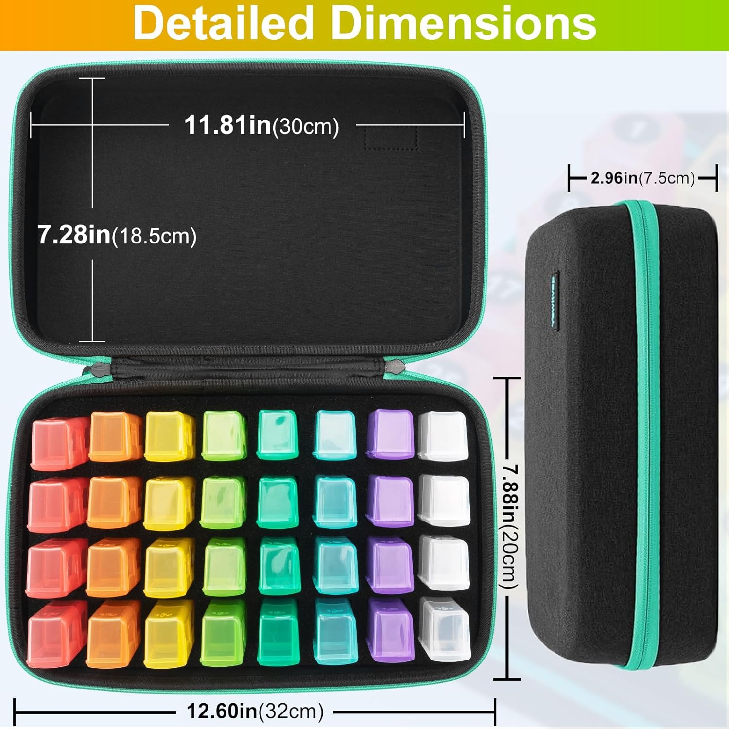 Yewltvep Monthly Pill Organizer 2 Times a Day, Month Pill Box Organizer with 32 Daily Compartments, 30 Days Pill Holder with Hard Shell Travel Case image number 2