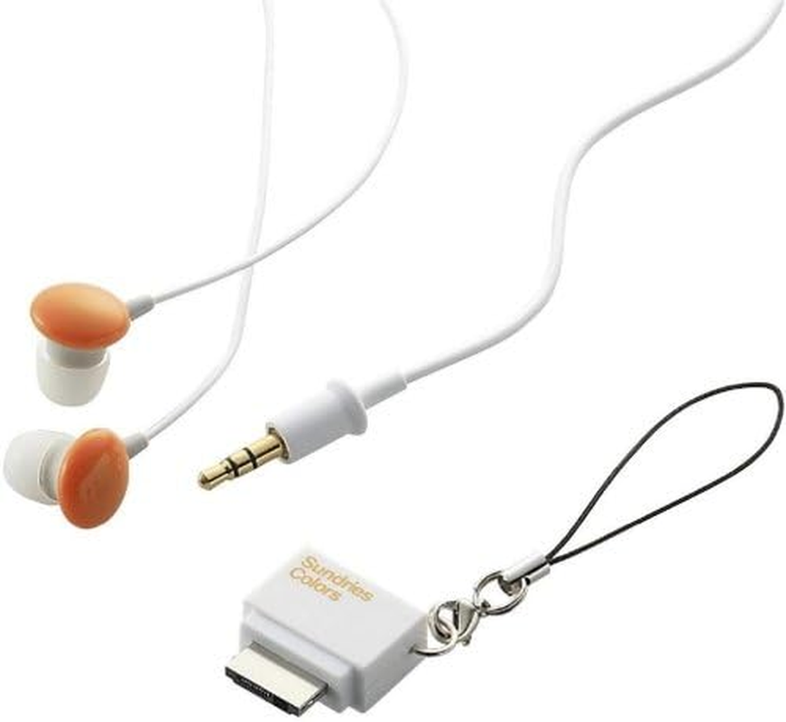 ELECOM EHP-CINF20WH External Connection Terminal Connector + Earphone Cell Phone Compatible Earphones Sundries Colors White 4.9 Ft (1.2 M)