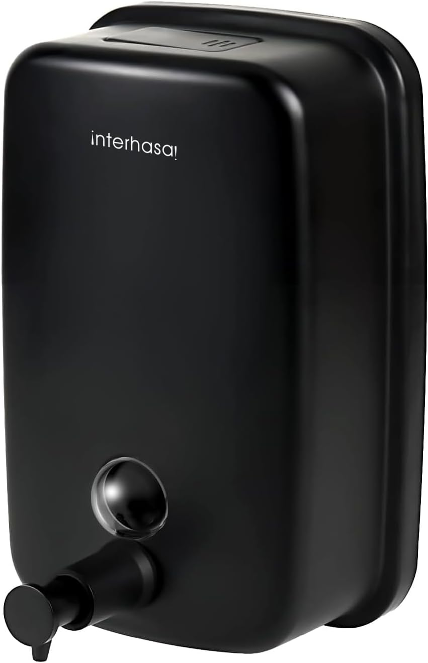 Interhasa! Commerical Soap Dispenser Wall Mount Hand Soap Dispenser Stainless Steel Liquid Dispenser for Kitchen and Bathroom Black 500 Ml image number 6