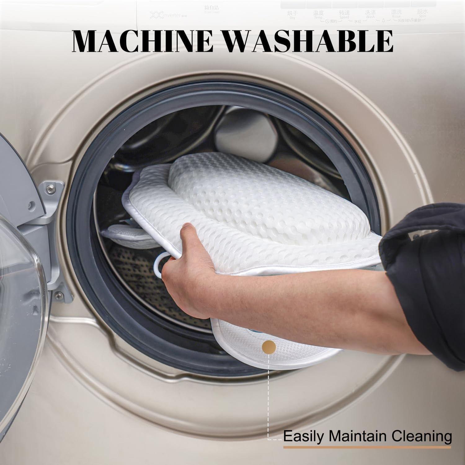 Bath Pillow Luxury Bathtub Pillow, 4D Bath Tub Pillows for Head, Neck and Back Support, Tub Pillow for Bathtub with 6 Non-Slip Suction Cups, Relaxing Bath Accessories Spa Gifts image number 2