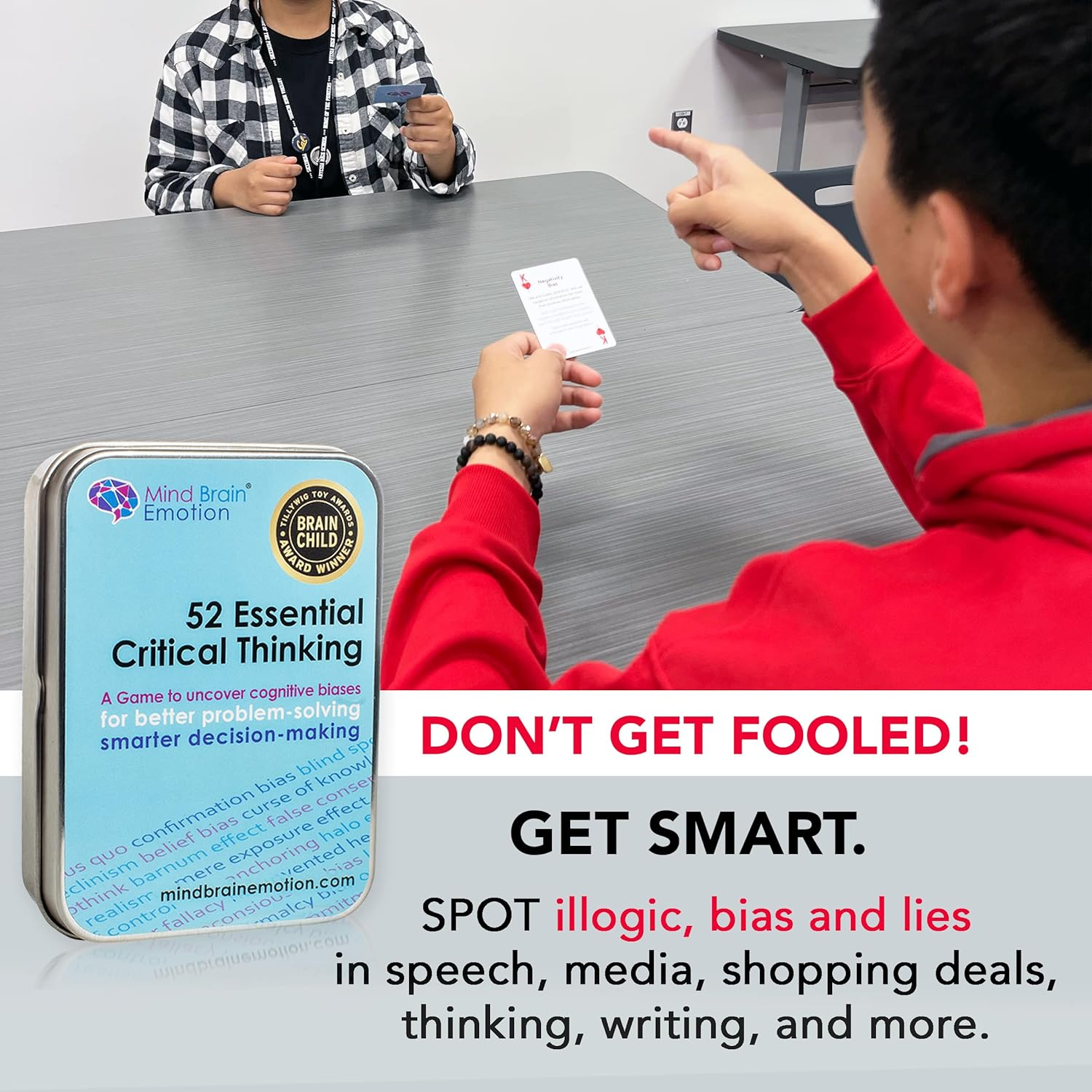 52 Essential Critical Thinking: Flash Cards for Problem Solving & Decision Making, Smart Games to Detect Cognitive Biases in Speech, Debate, Writing, Media, for Teens & Adults - by Harvard Educator