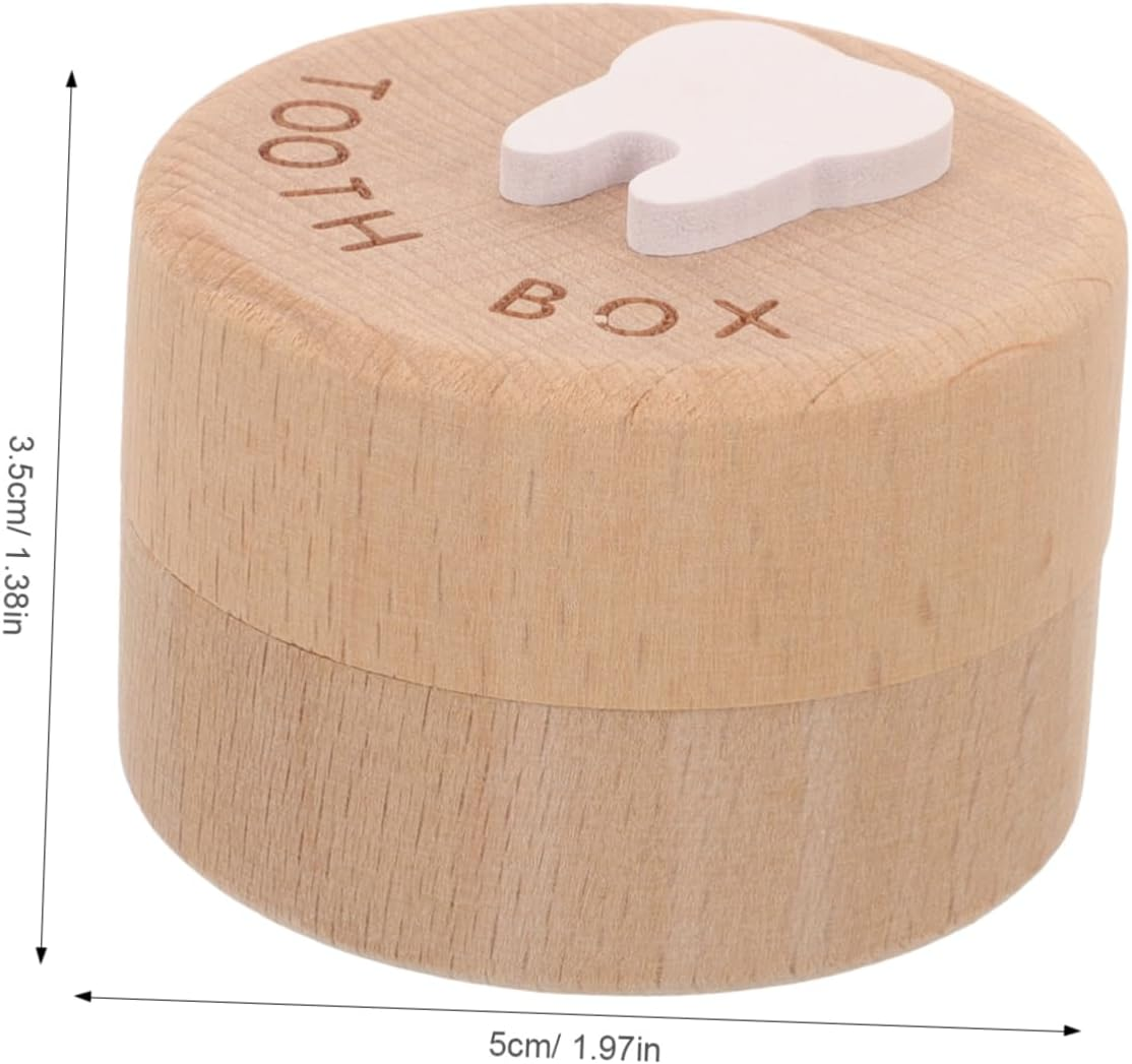 Wooden Baby Tooth Box Boys and Girls Teeth Storage Container Lid Natural Wood Material for Toddlers image number 5