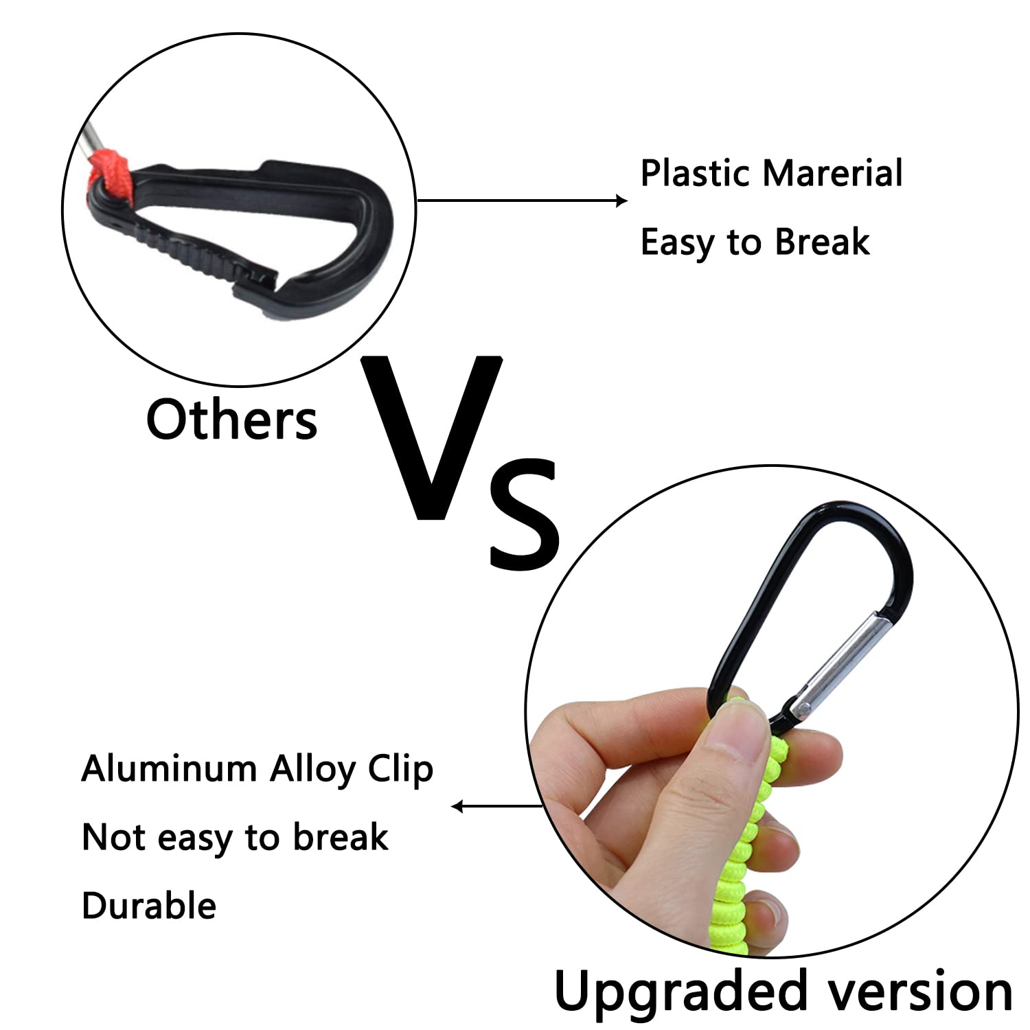 8M0092850 Boat Kill Switch Lanyard Replacement for Mercruiser Marine Boat Emergency Stop Switch Safety Lanyard Cord 49 Inch/125 Long -Replace 15920T54 15920A54 (Aluminum Alloy Clip Green 1Pcs) image number 5