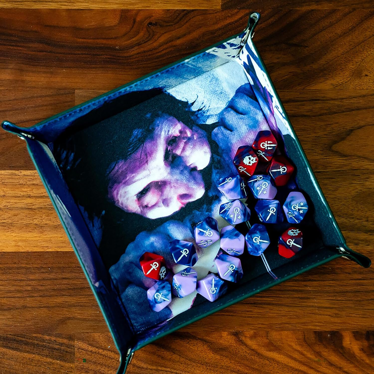 Vampire: the Masquerade 5Th Edition Roleplaying Game - Acquired Taste Limited Dice & Tray Accessory Pack - 18 Purple & Red RPG Dice & Folding Tray image number 2