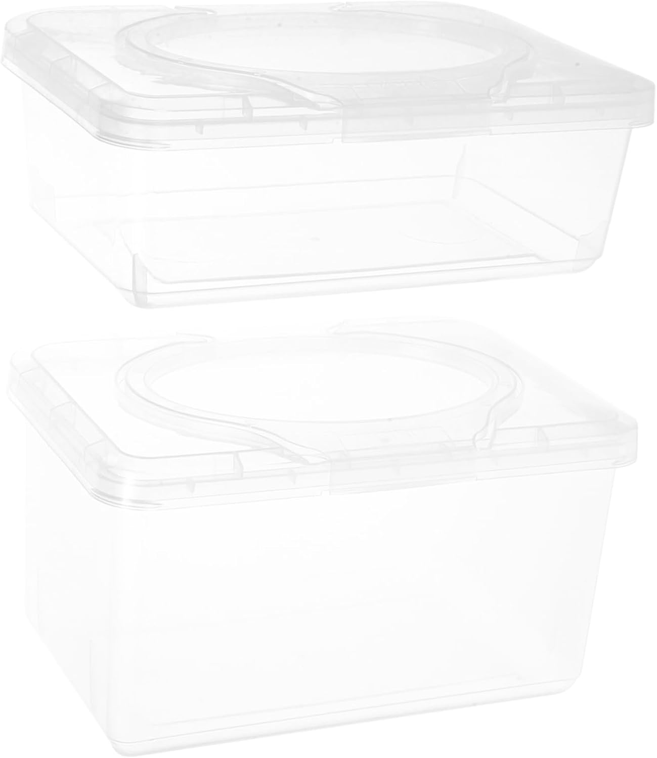 2Pcs Wet Wipes Storage Box Flip Top Dispenser for Bathroom Toilet Travel Reusable Wipes Holder Tissue Box Holder image number 5